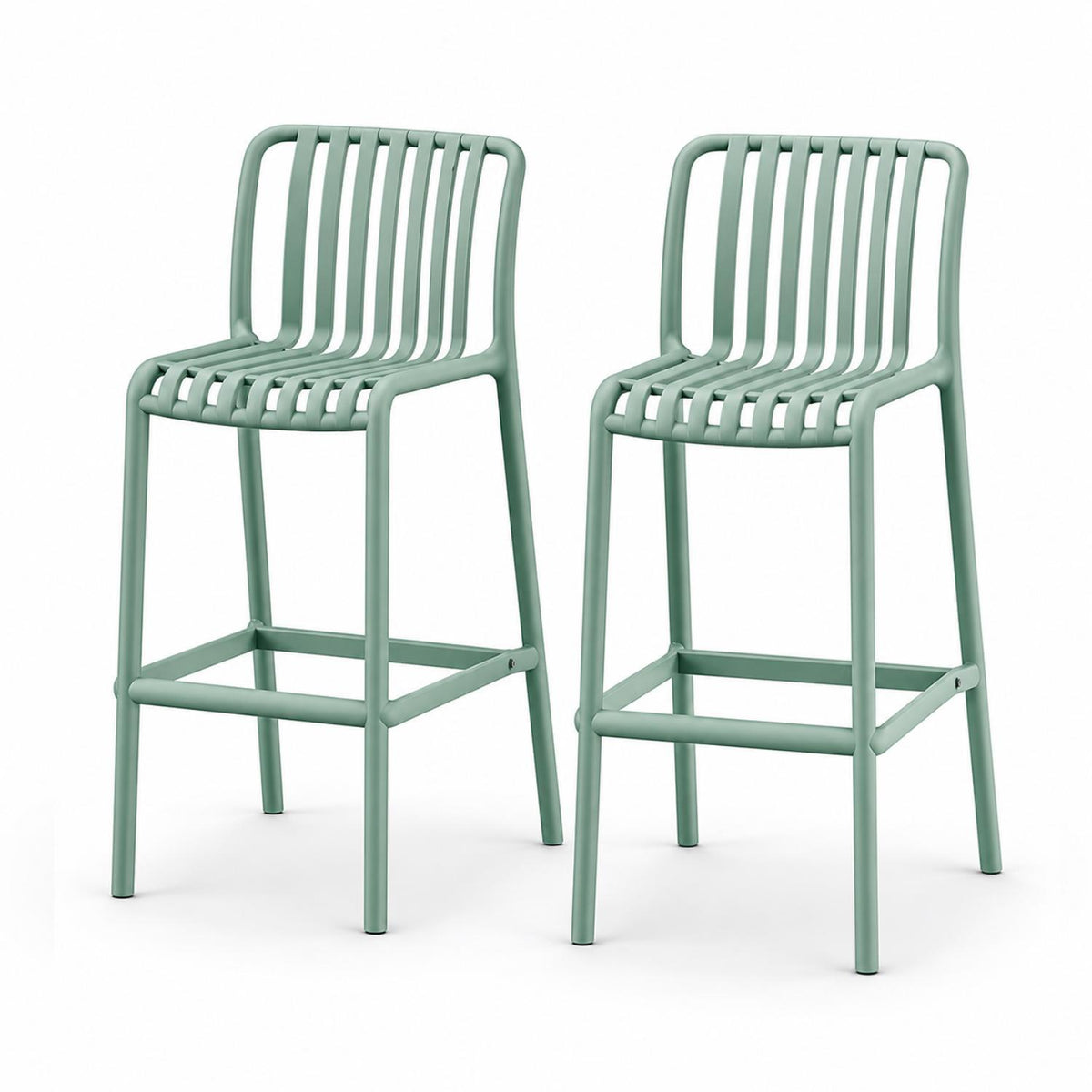 SET 2 Pisos Taburete Silla alta bar cocina Magnus 65cm Verde