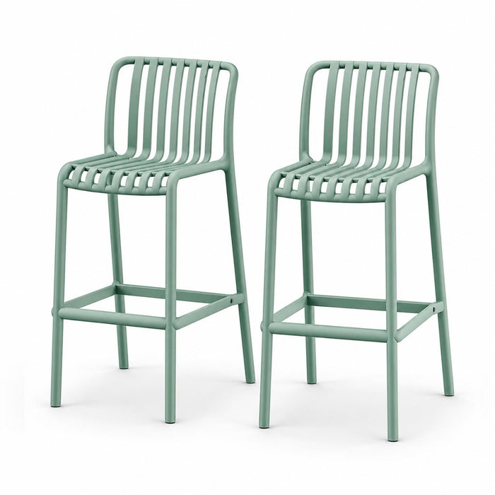 SET 2 Pisos Taburete Silla alta bar cocina Magnus 65cm Verde