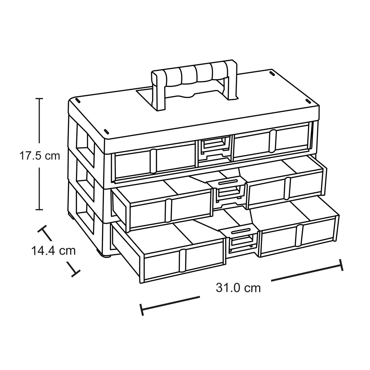Caja Organizadora Modular 3 Niveles 31x14x28 cms Rimax – Getway